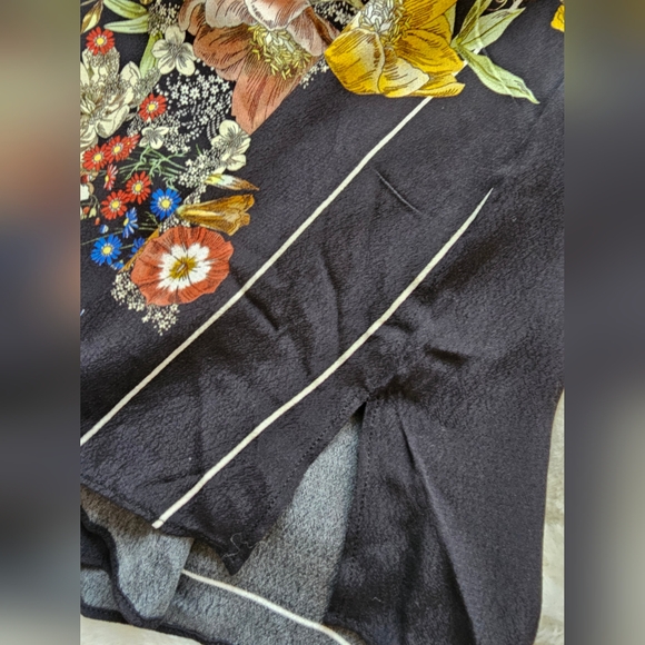 New ZARA Off The Shoulder Floral Top Bell Sleeve Bandana Flower Print Blouse - Picture 10 of 11